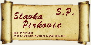 Slavka Pirković vizit kartica